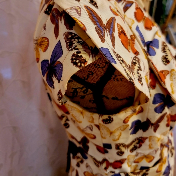 Anthropologie Elevenses Butterfly cap sleeve blazer jacket buttonup cardigan top - Picture 4 of 11